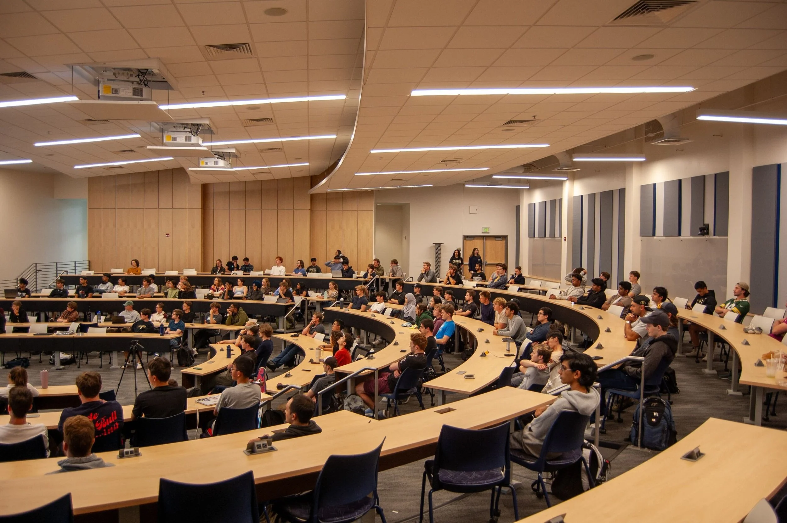 Potential members attend the semiannual interest meeting