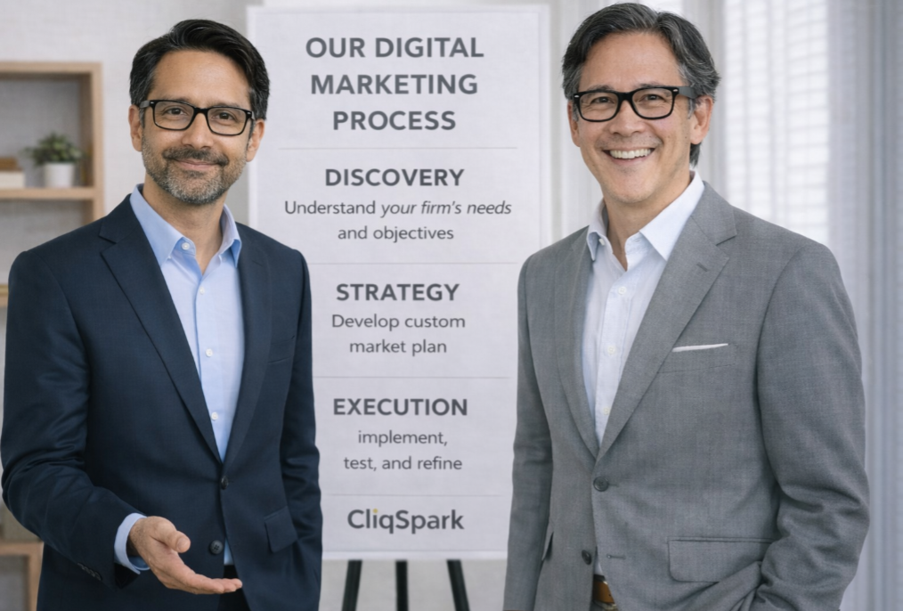 CliqSpark co-founders Anish Shah and Joshua Fuhrmark presenting