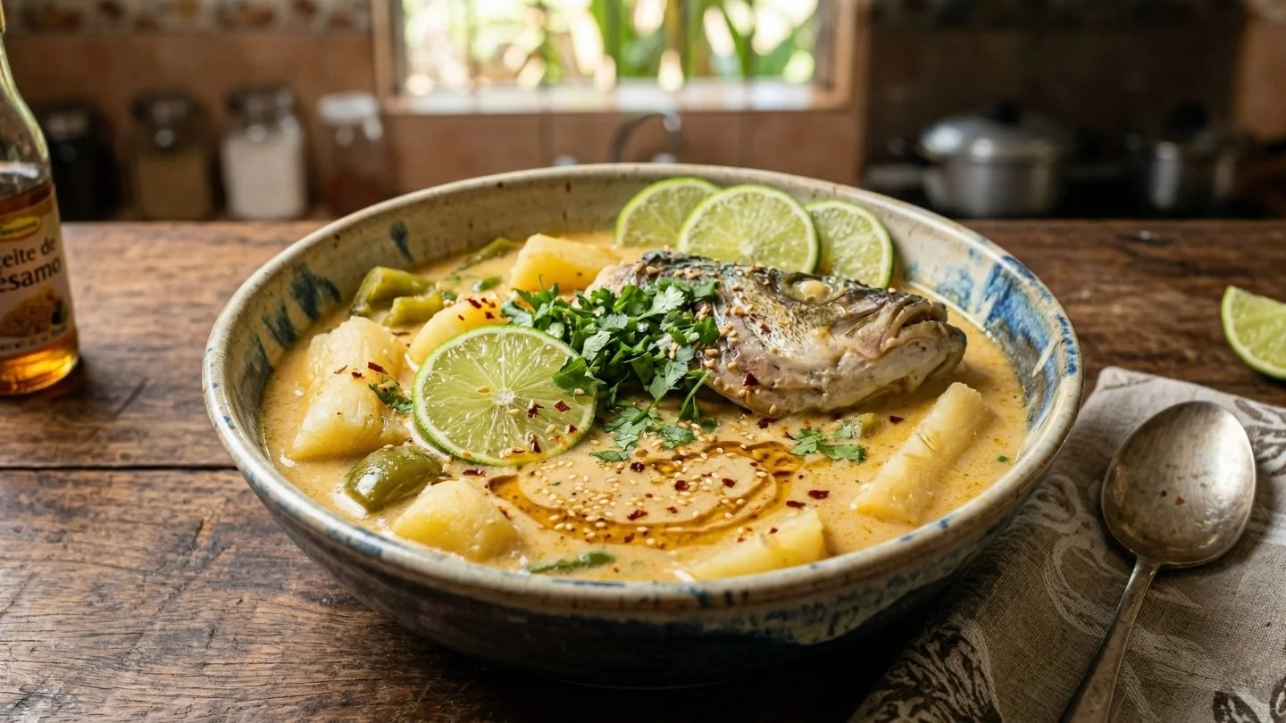 Sopa de Cabeza de Pescado: Fusión Asiática-Salvadoreña