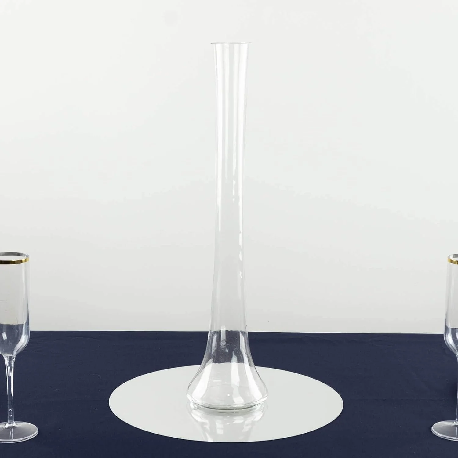 clear glass tall vase