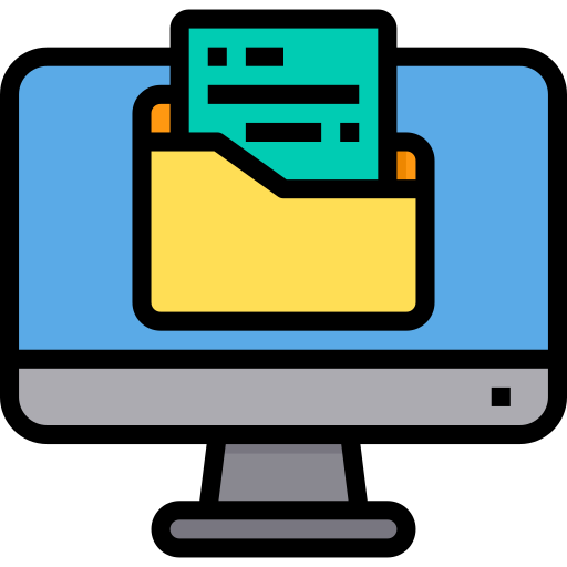 Computer with folder open