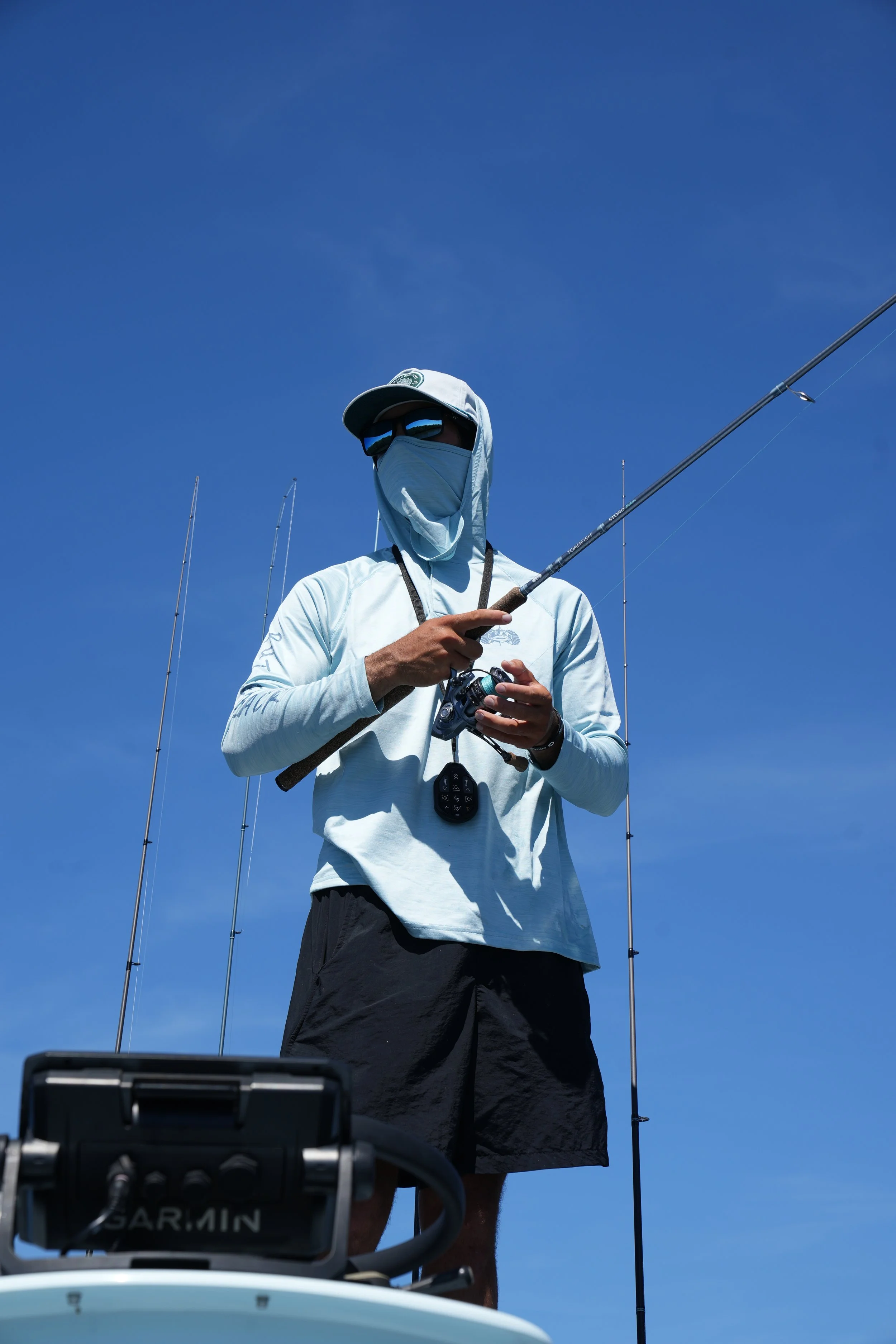 Captain JC fishing from tower