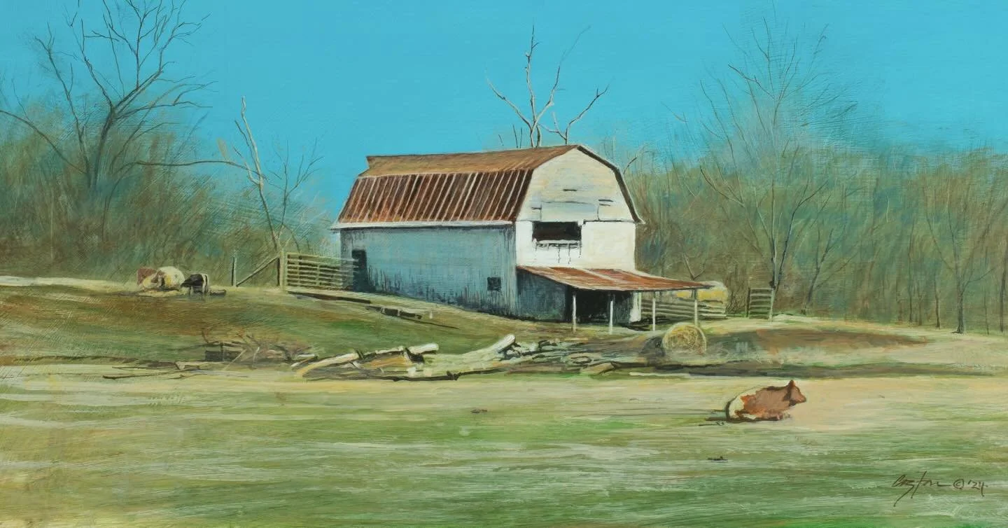 &ldquo;The Resting Spot&rdquo; shows a scene that is getting harder to find as new neighborhoods and busy roads surround the little rural farms. That makes the scene even more interesting to me&mdash;a small snapshot in time of a world that shaped me