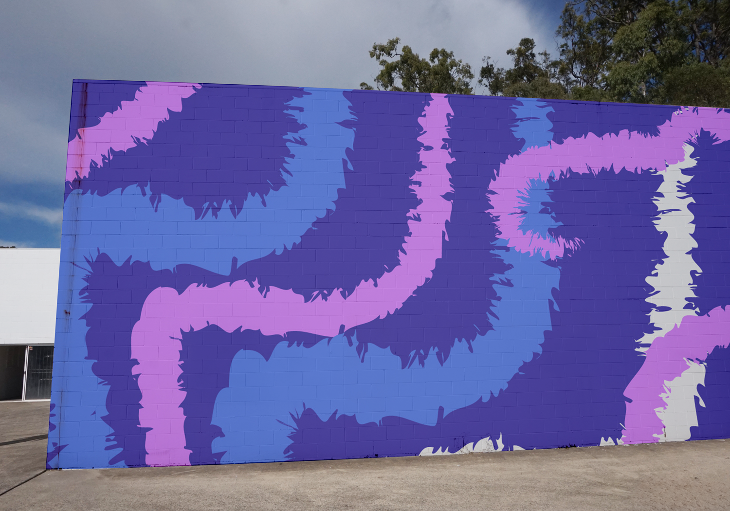 Outdoor advertising brick wall mockup on urban building exterior for posters, murals, campaigns or large-scale artwork.