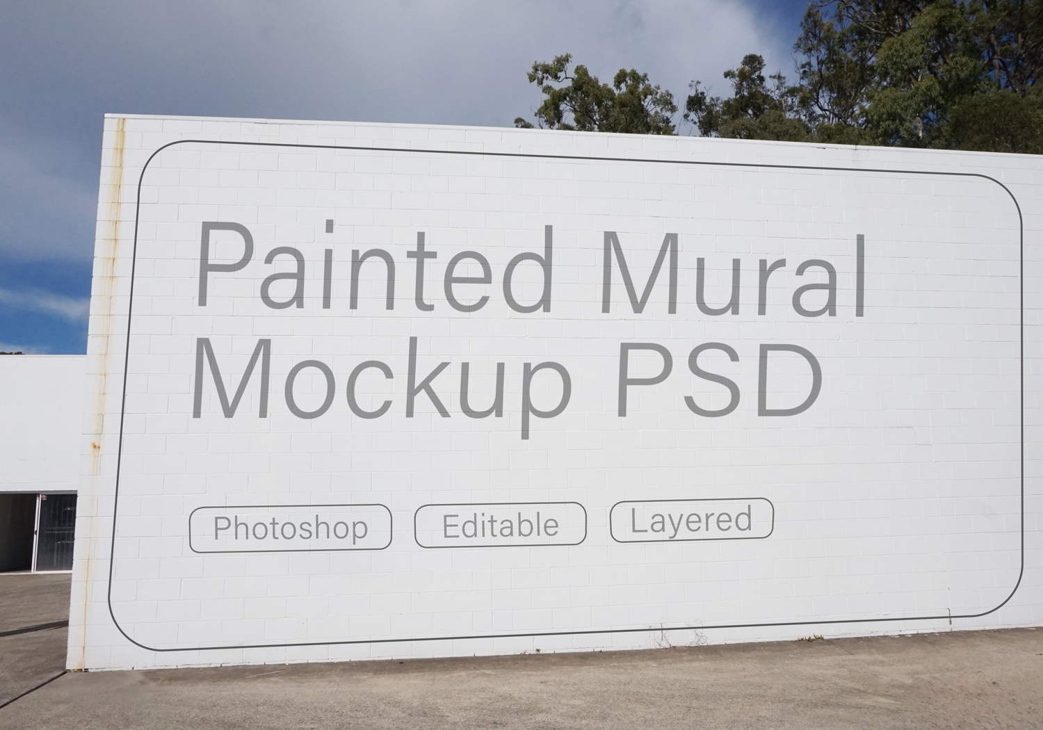 PSD mural mockup — 5000x3500px