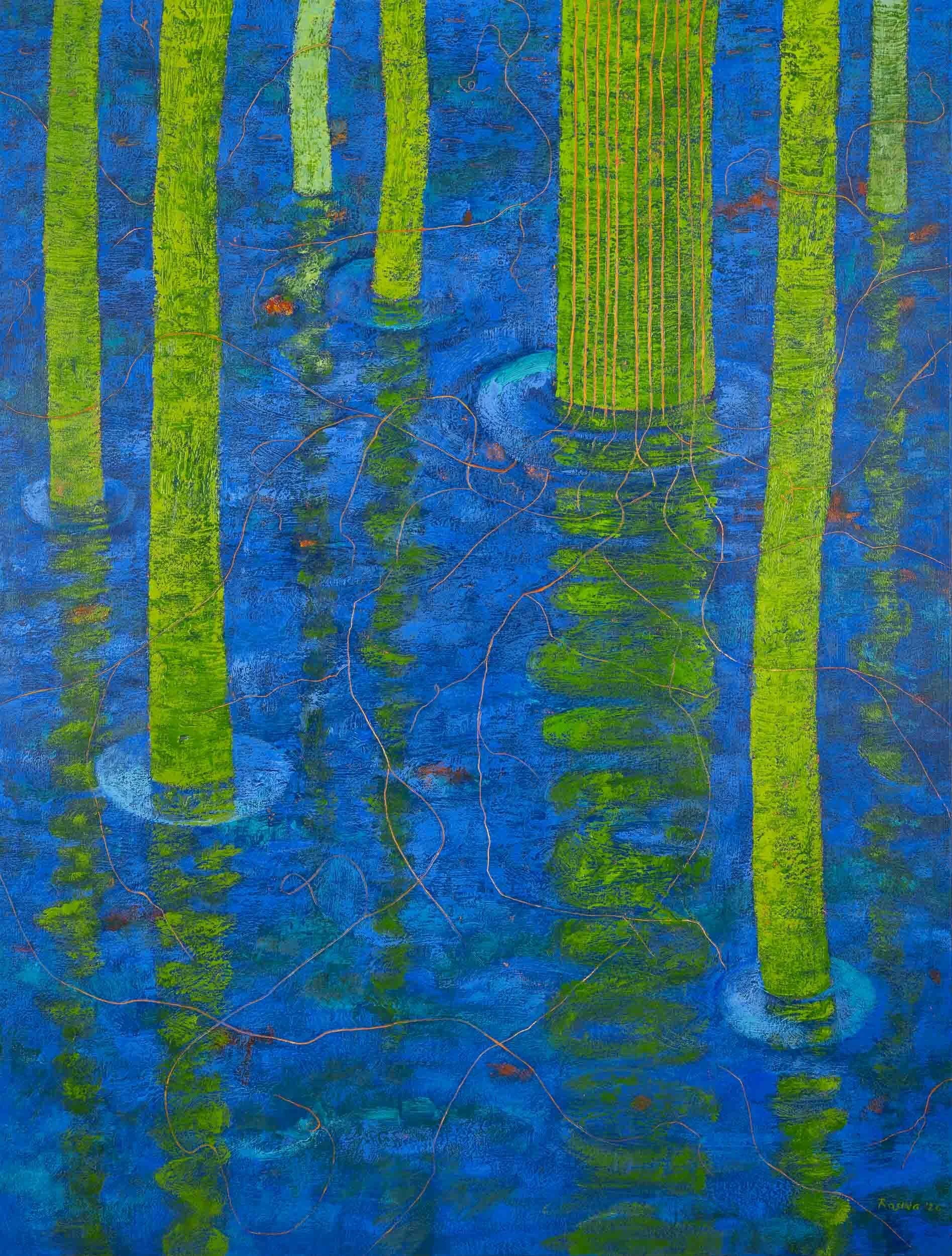 Stillness Barely Held
acrylic on canvas, 58 x 44  in
2026