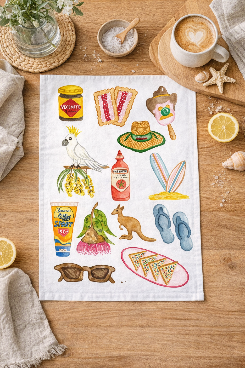 Aussie Things Tea Towel