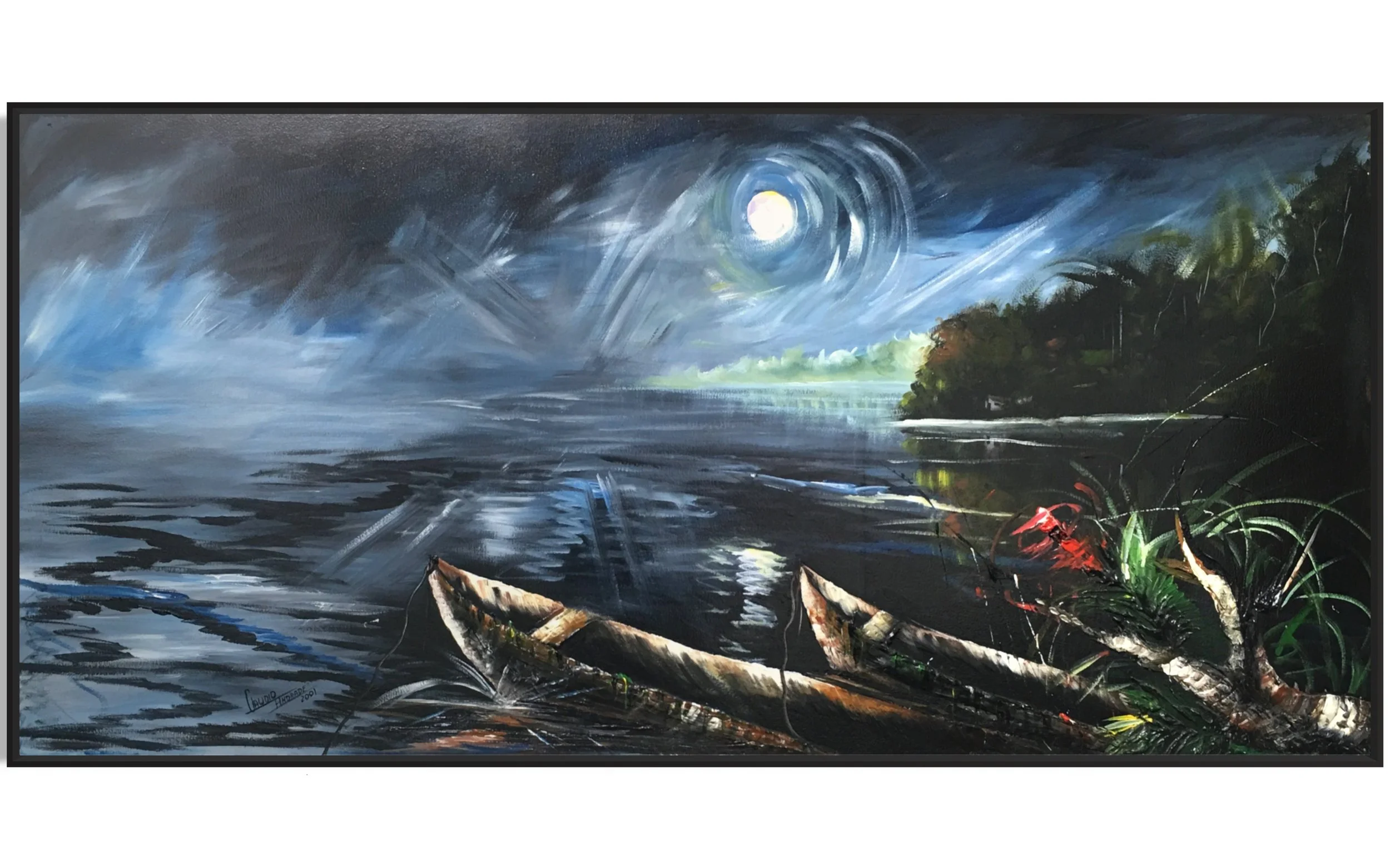 Canoes Under Clouds 
(38in x 80in )