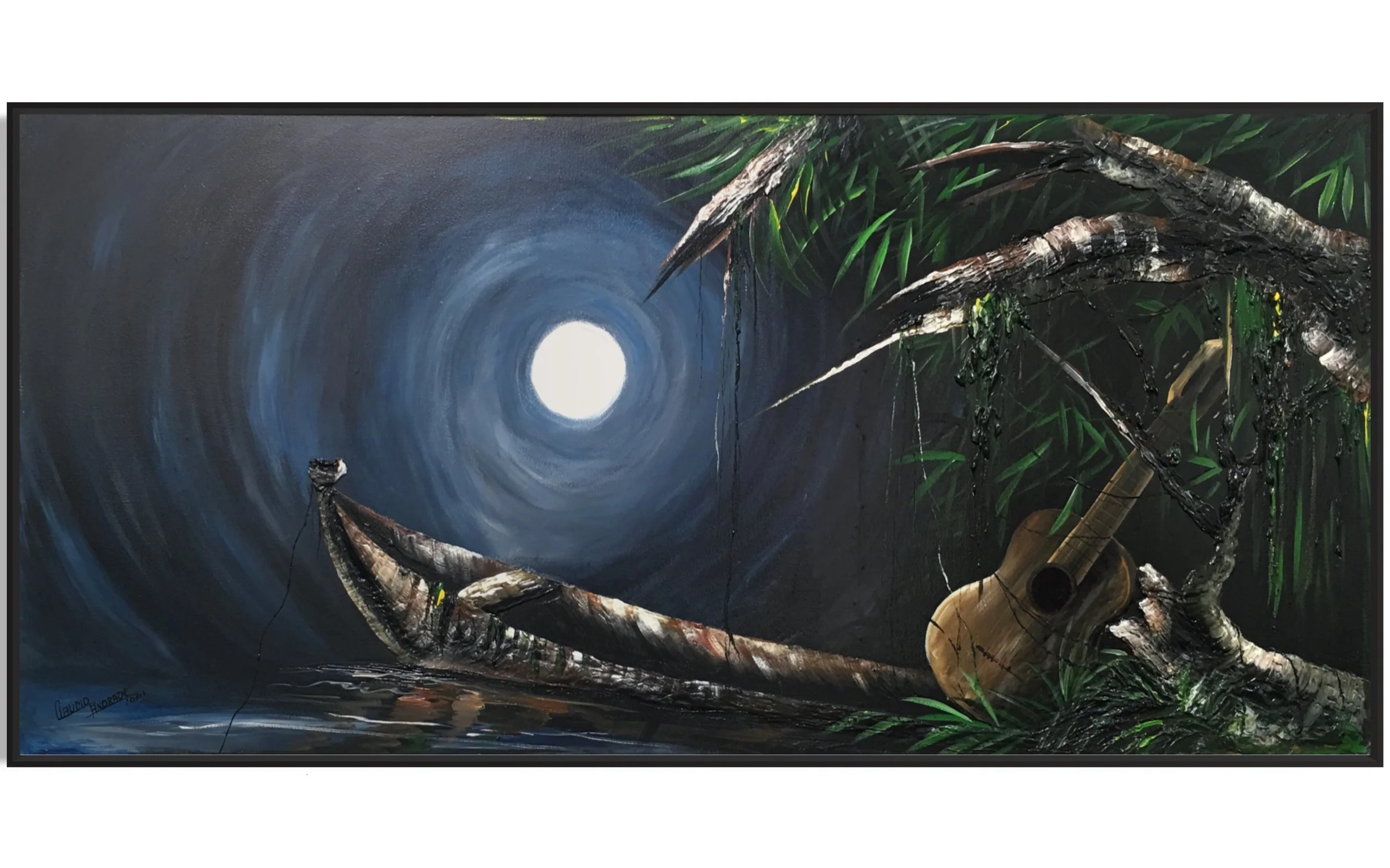 Moonlit Guitar 
(38in x 80in )