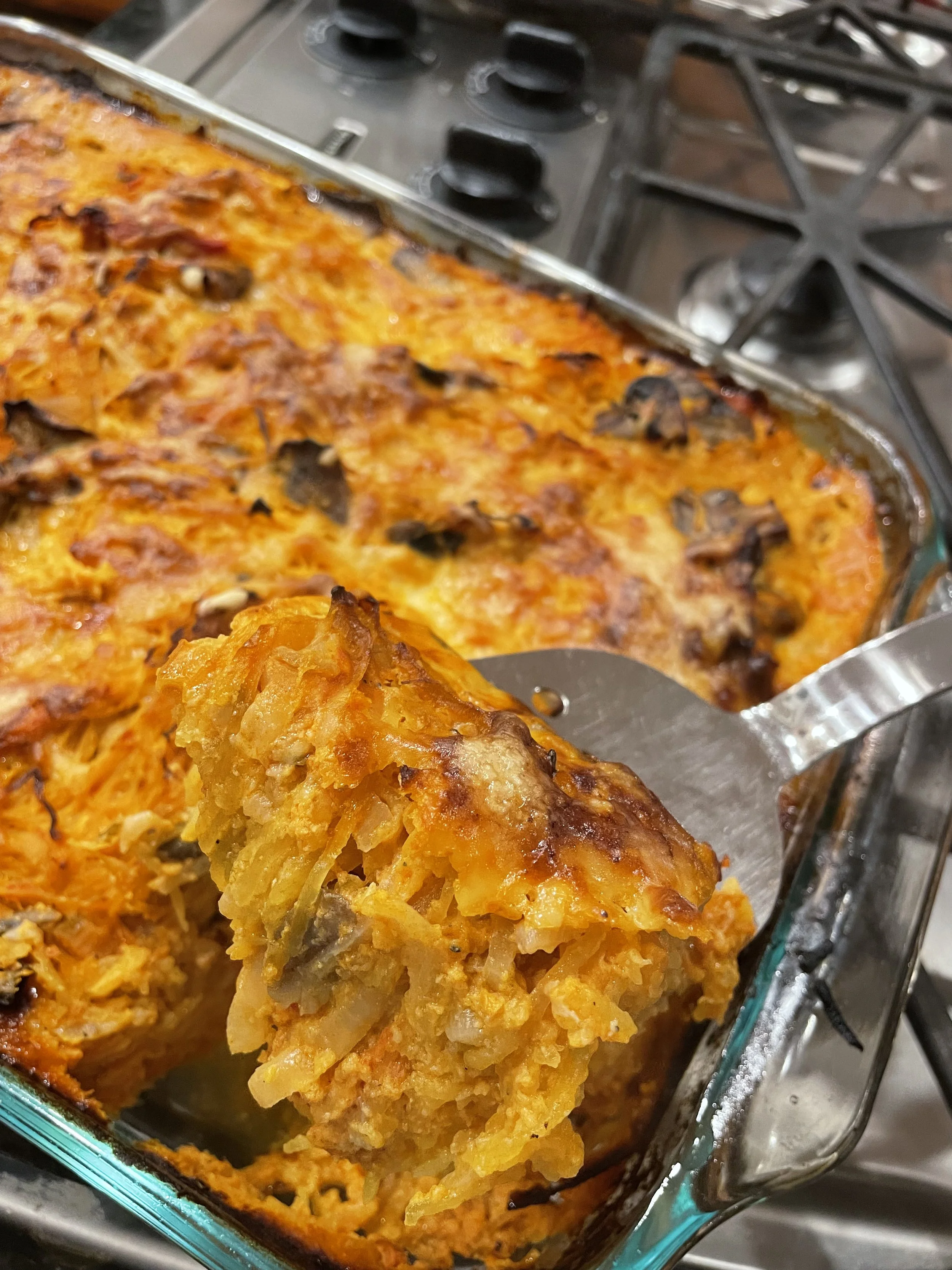 Caramelized Onion Spaghetti Squash Casserole