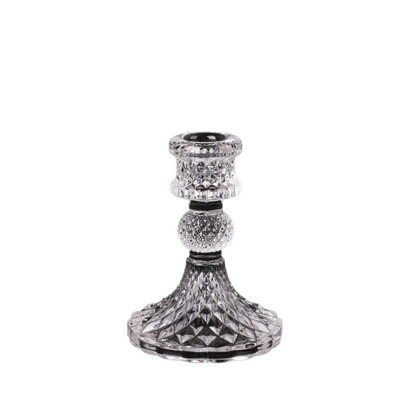 Pineapple Design Glass Taper Candle Holder - 10cm.png