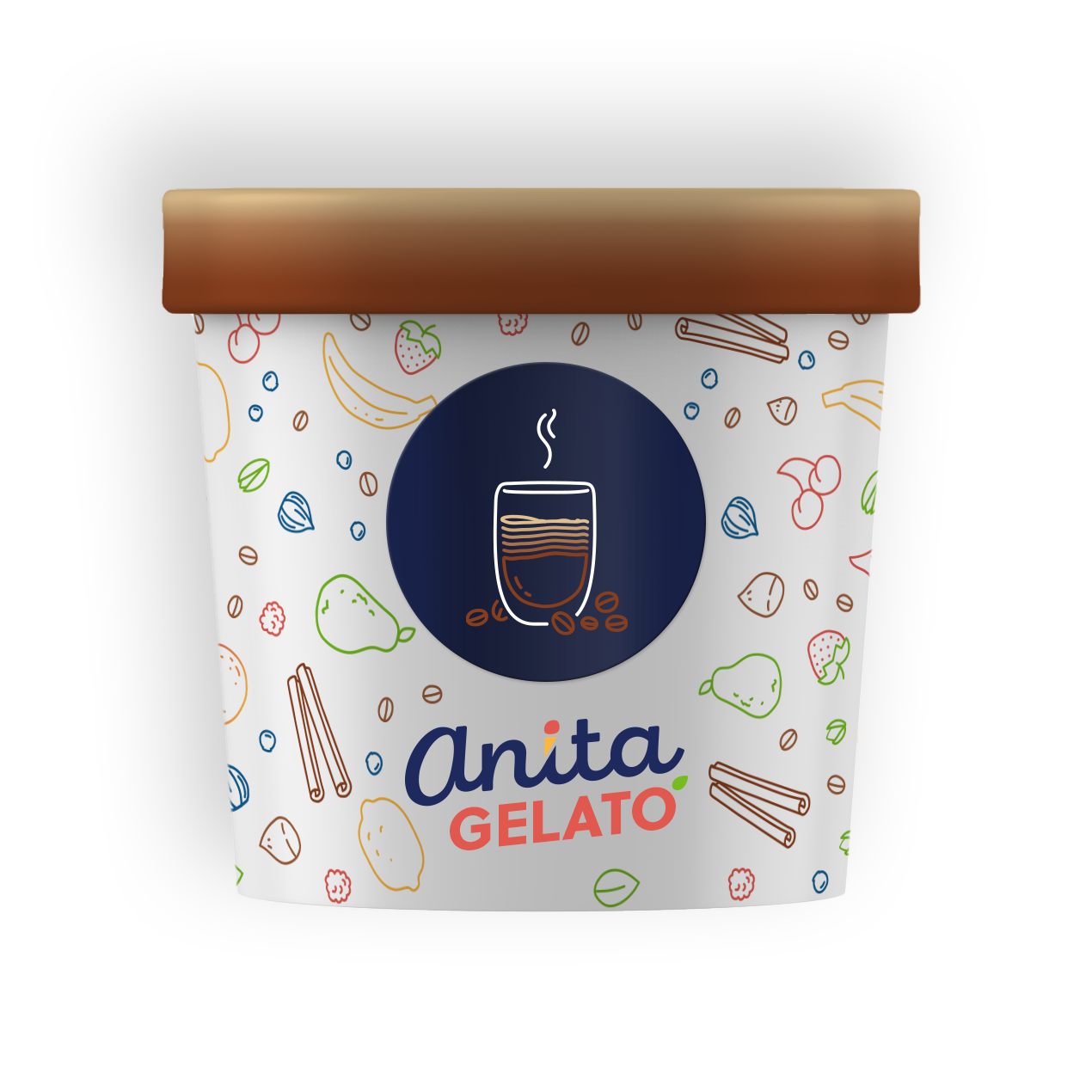 Pint design and label for espresso gelato
