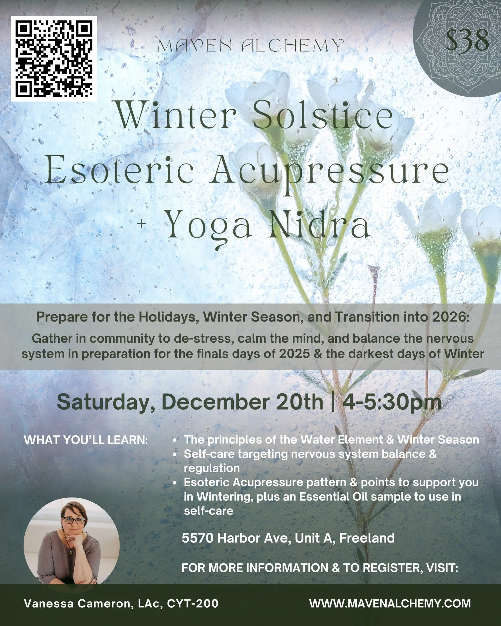 🌚❄🔮Still have a few spots for tomorrow's Winter Solstice Acupressure + Yoga Nidra in Freeland. 

🕯We'll be working with Cedarwood and a point combination to provide an Anchor to ground us in the depths of Winter&amp; Water season and the darkest n