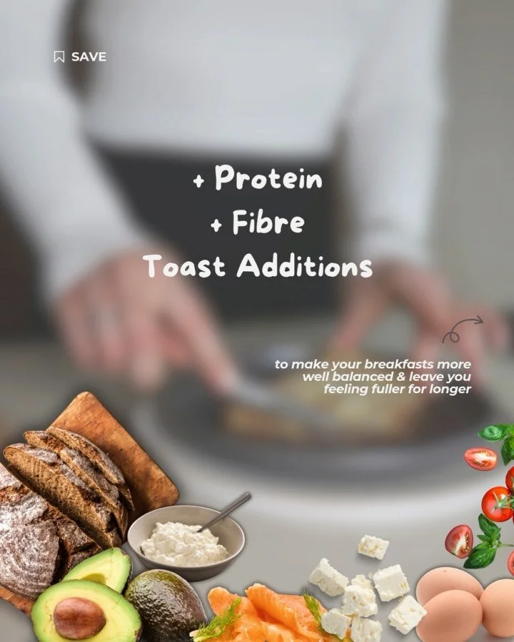 Upgrade your toast with these simple additions of protein or fibre 🥑🍳🍅

By eating a more balanced breakfast you&rsquo;ll likely&hellip; 
✔️ have more energy 
✔️ feel fuller for longer 
✔️ have less food noise &amp; cravings 

If you&rsquo;d like s