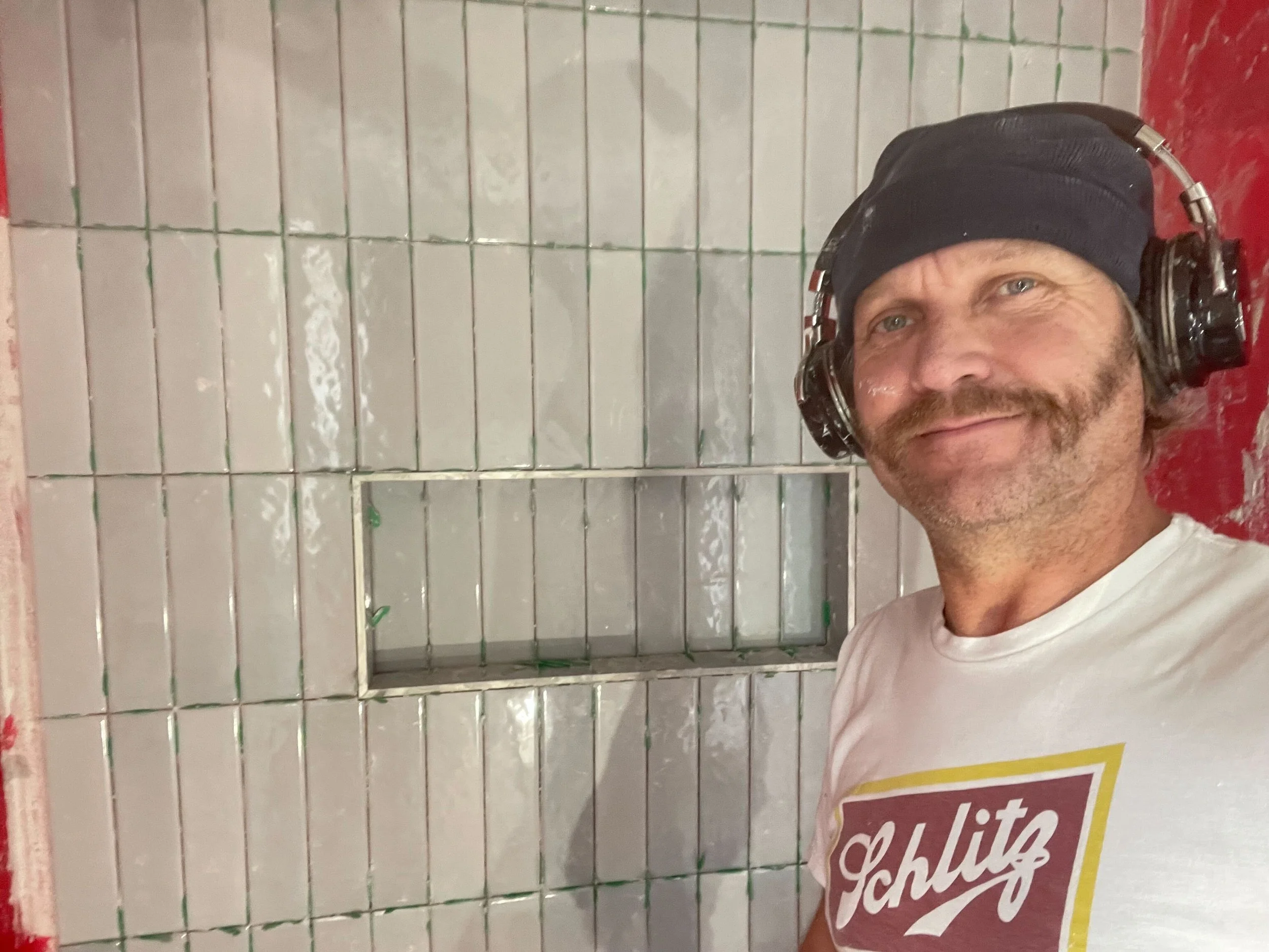 Tom doing tile installation in Seattle