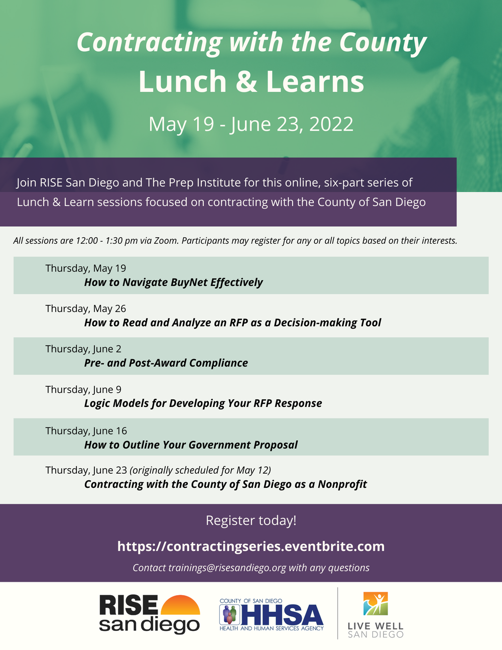 Flyer - RSD Contracting Lunch & Learns Spring 2022 rev 2022-05-19.png