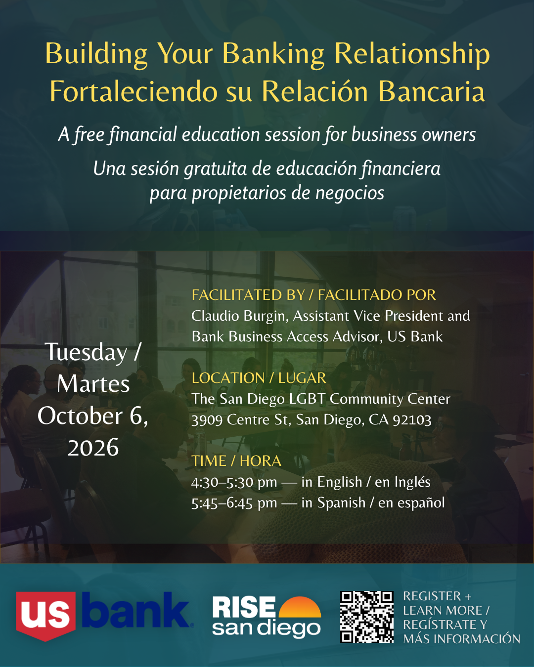 RISE-US Bank Financial Education Sessions: Building Your Banking Relationship / Fortaleciendo su Relación Bancaria