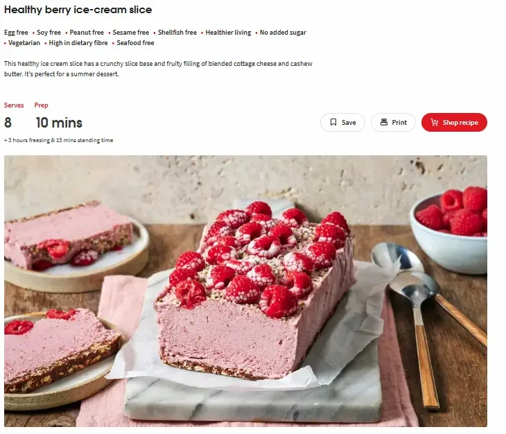 Healthy ice cream slice - hormone-supportive dessert with natural sweetness and balanced fats