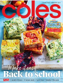 Coles Magazine February 2024 cover featuring hormone-supportive recipes by women's health nutritionist
