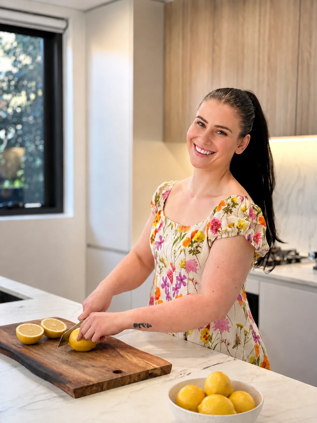 Courtney Heming, women’s health clinical nutritionist, preparing fresh food