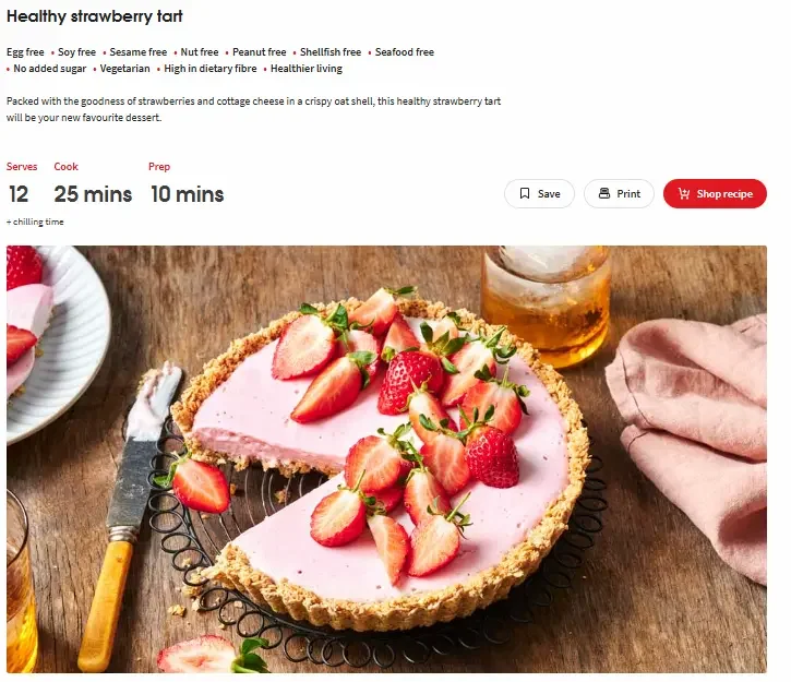 Strawberry and cottage cheese tart - protein-rich, hormone-loving dessert with no refined sugar
