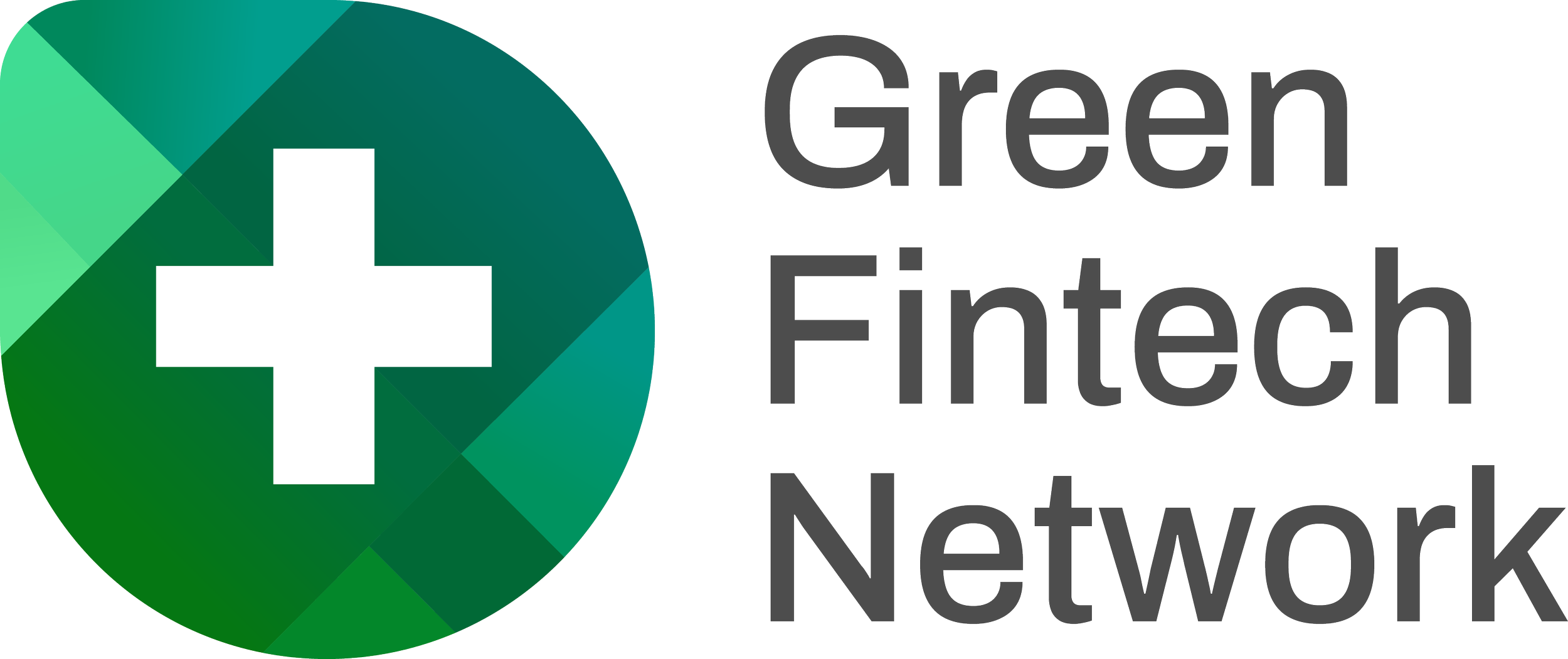 Green Fintech Network logo with a white plus sign in a green circle