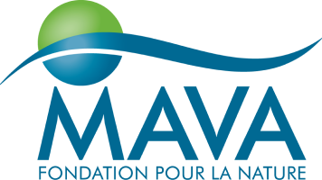 MAVA Foundation logo with text "FONDATION POUR LA NATURE" below a blue wave and green sphere.