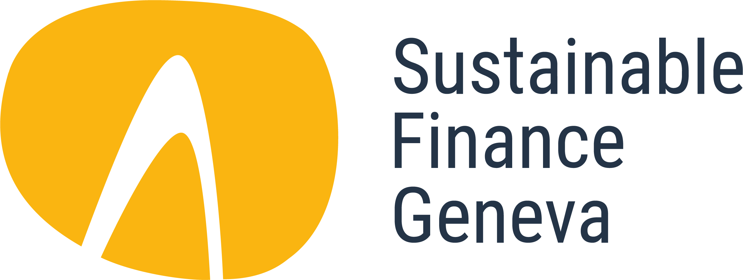 Sustainable Finance Geneva logo with yellow graphic and text