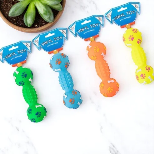 SQUEAKY VINYL DUMBBELL DOG TOY