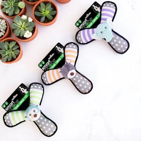 SQUEAKY CANVAS PLUSH ANIMAL DOG TOY