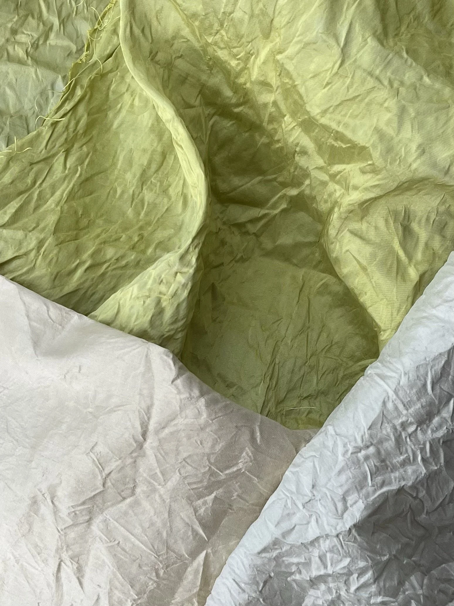 silk dyed with weld and walnut 