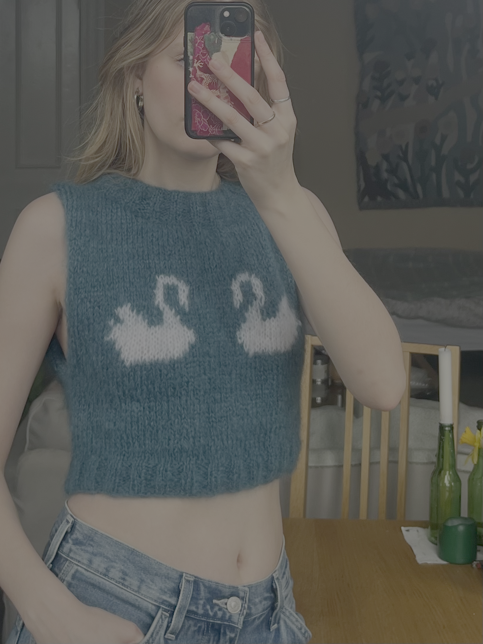 swan vest, own design 