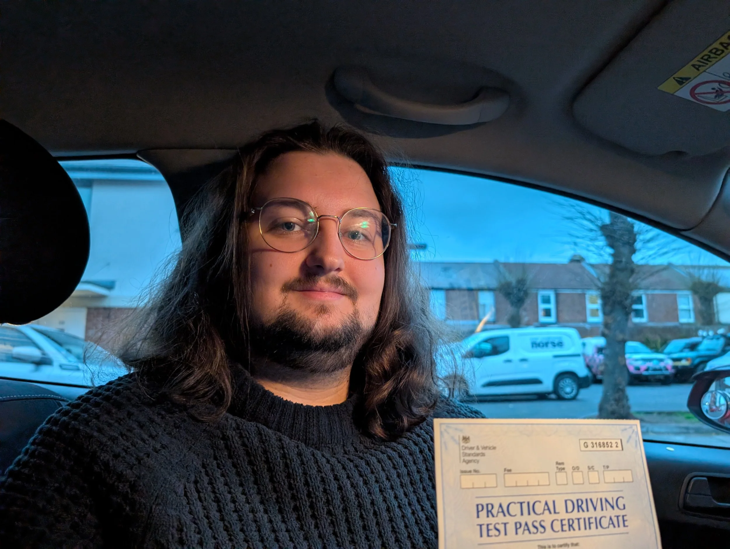 Aidan passes his test driving test with Alpha Driving School