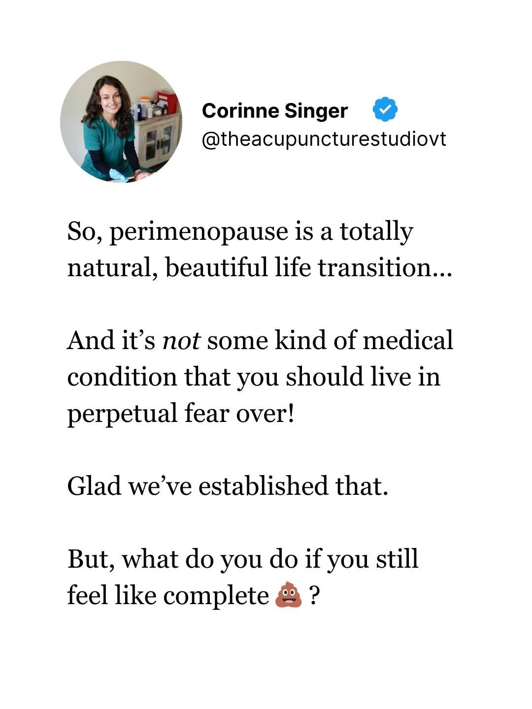 🌸 What happens when perimenopause doesn't feel so poetic and beautiful?

While it's true that perimenopause is a gorgeous life transition, it doesn't always feel that way! Let's be real! 

So, what's a girl to do? 

Traditional Chinese Medicine has 