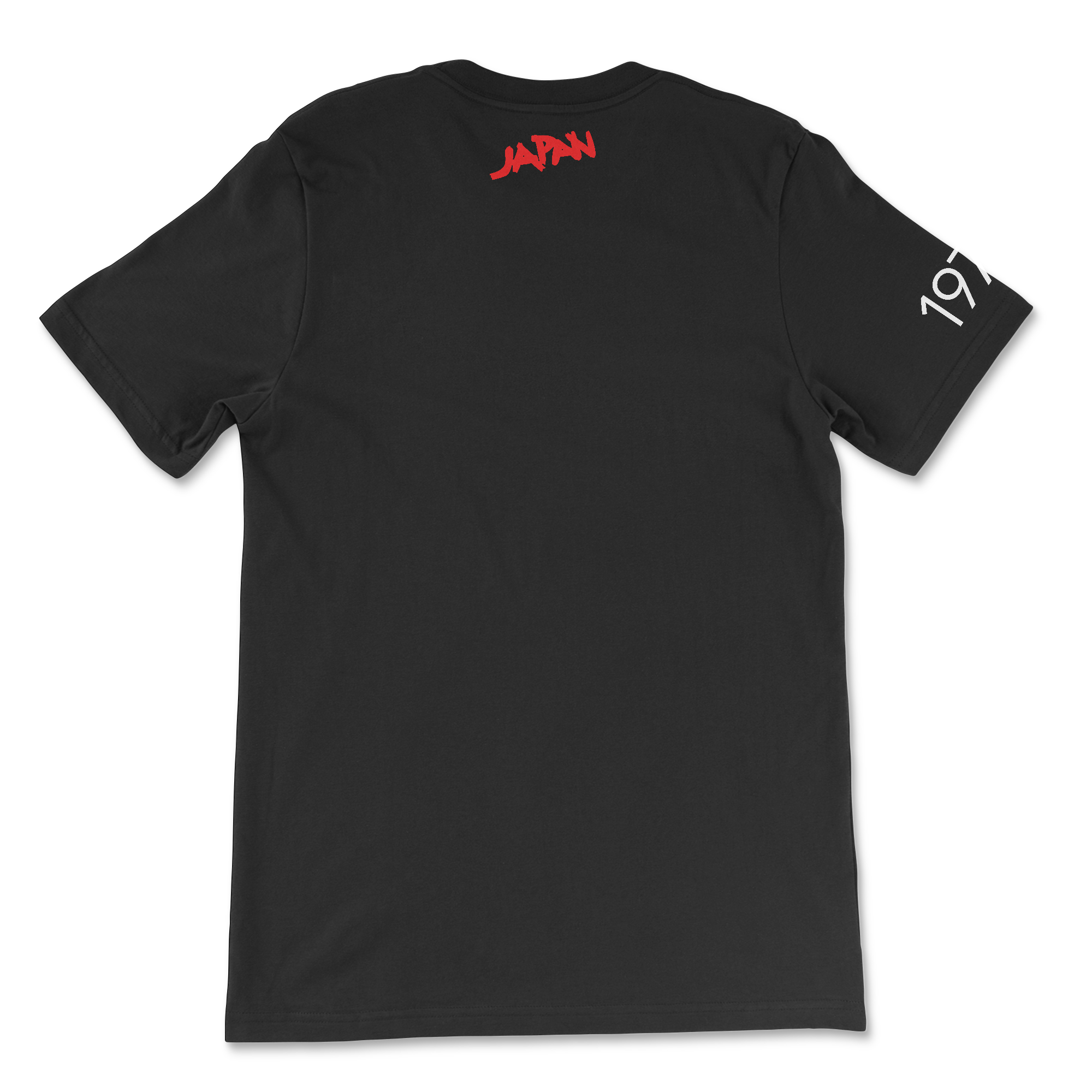 Japan “Don’t Rain On My Parade” unisex T-shirt in Vintage Black, back view.