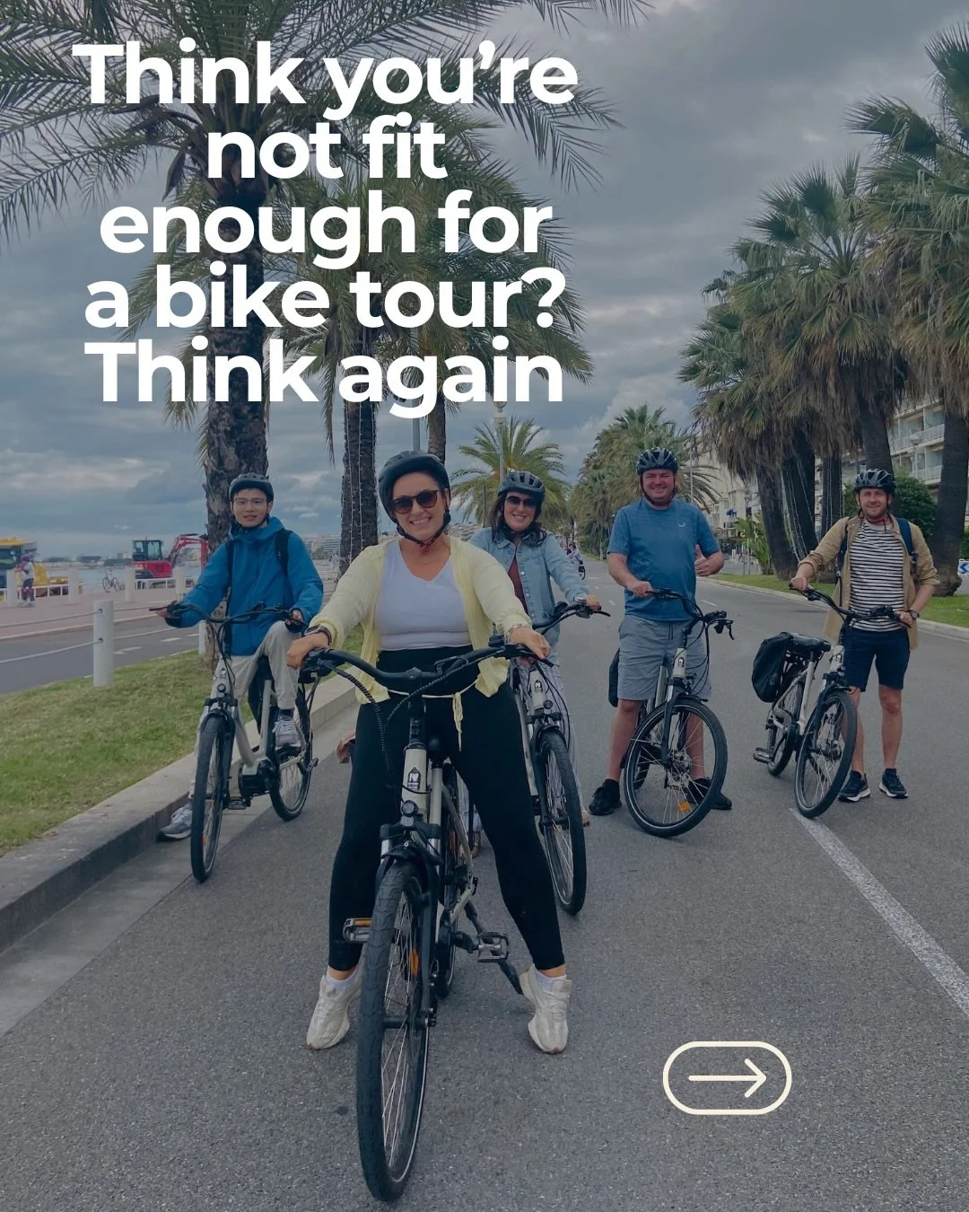 &ldquo;Am I fit enough for a Bike &amp; Wine tour?&rdquo;
If this thought has crossed your mind, you&rsquo;re not alone!

The truth is, our guests come from all backgrounds, and many haven&rsquo;t ridden a bike in years.

That&rsquo;s why we:
&bull; 