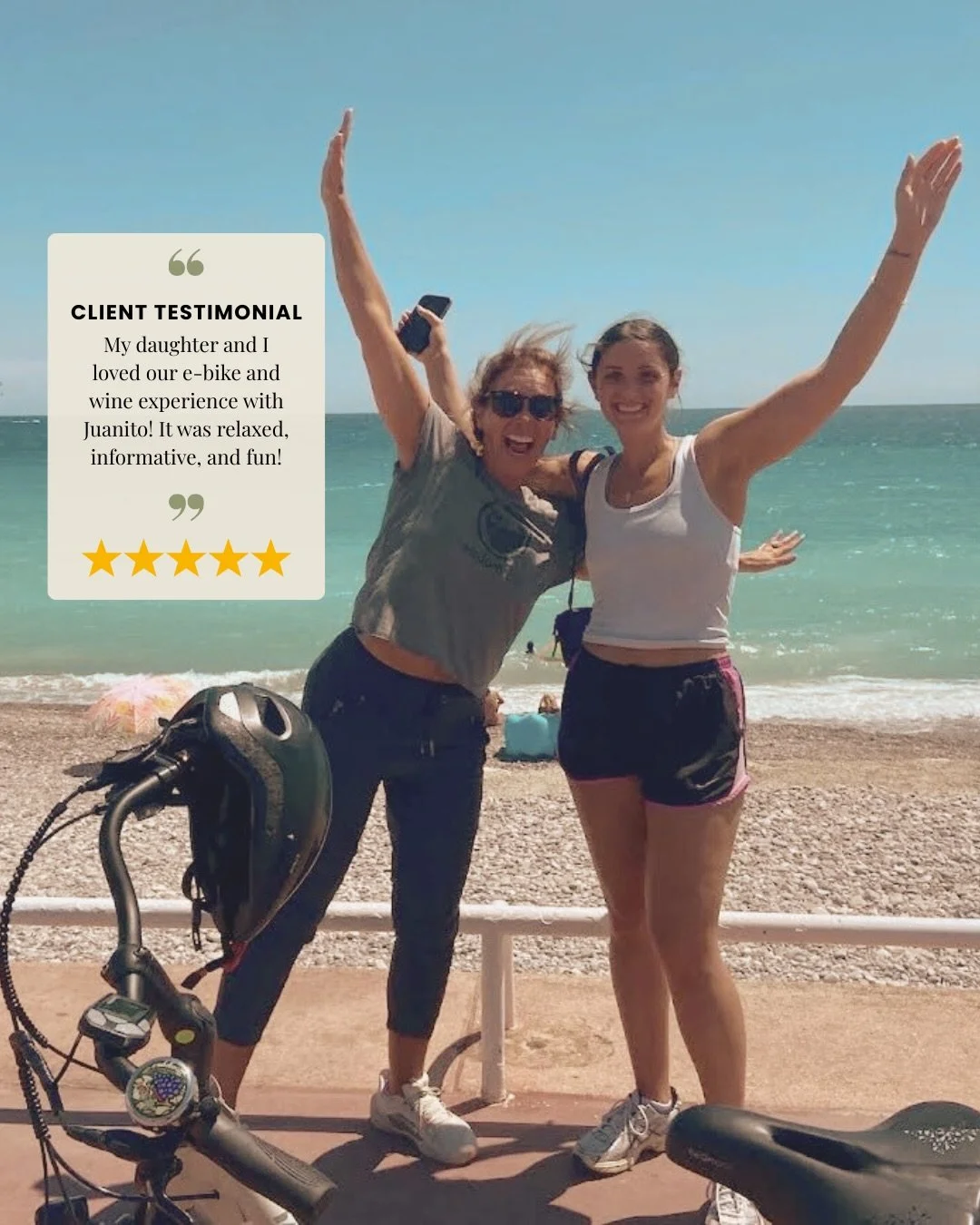 Creating relaxed, informative, and genuinely fun days out is exactly what we love to do!

Sharing Nice by e-bike and vineyard visits , and making guests feel completely at ease along the way.

We would love to welcome you on a future tour!

#bikeandw