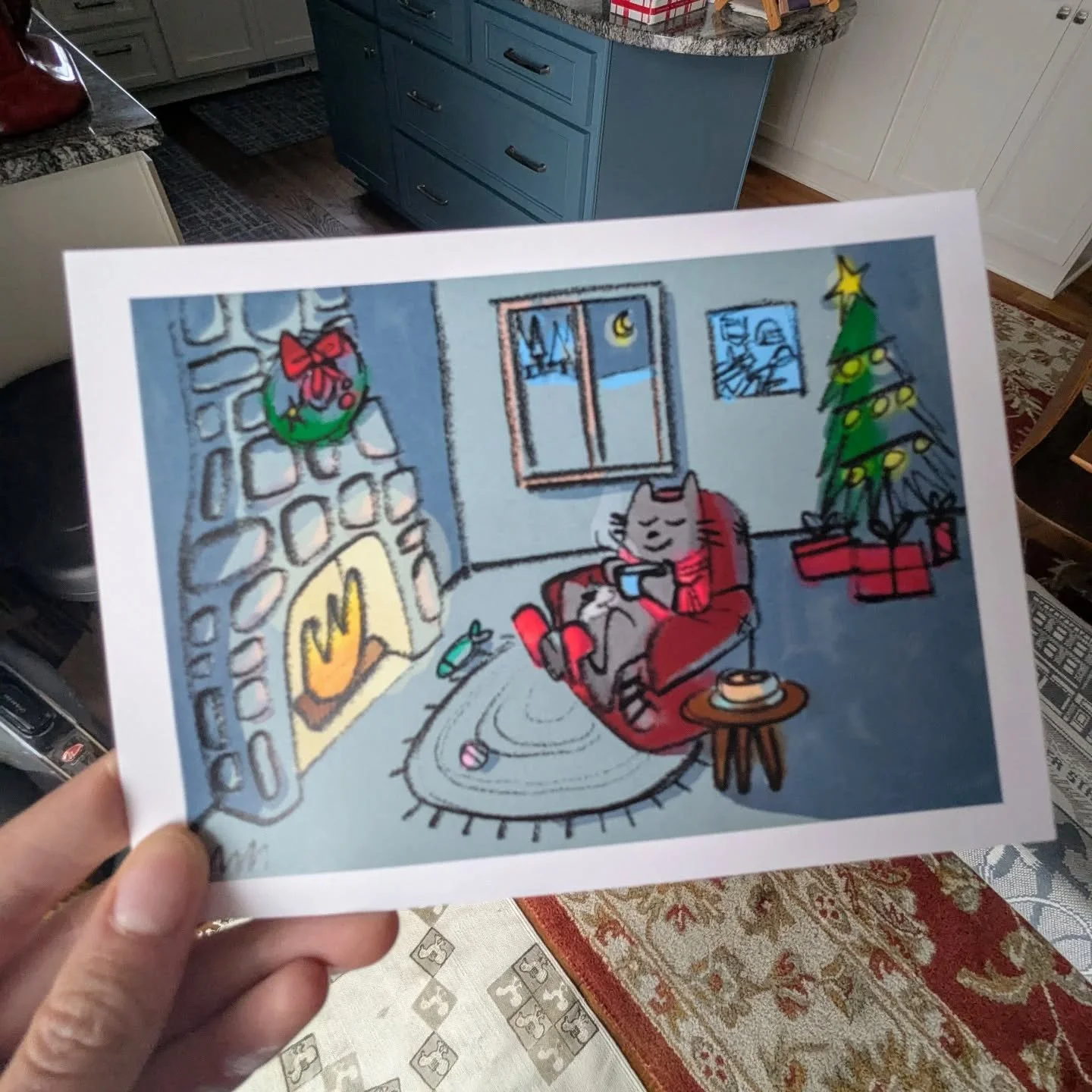 ✨cozy✨ Xmas card this yr plus tree topper ft my cat!🎄

#christmascardart