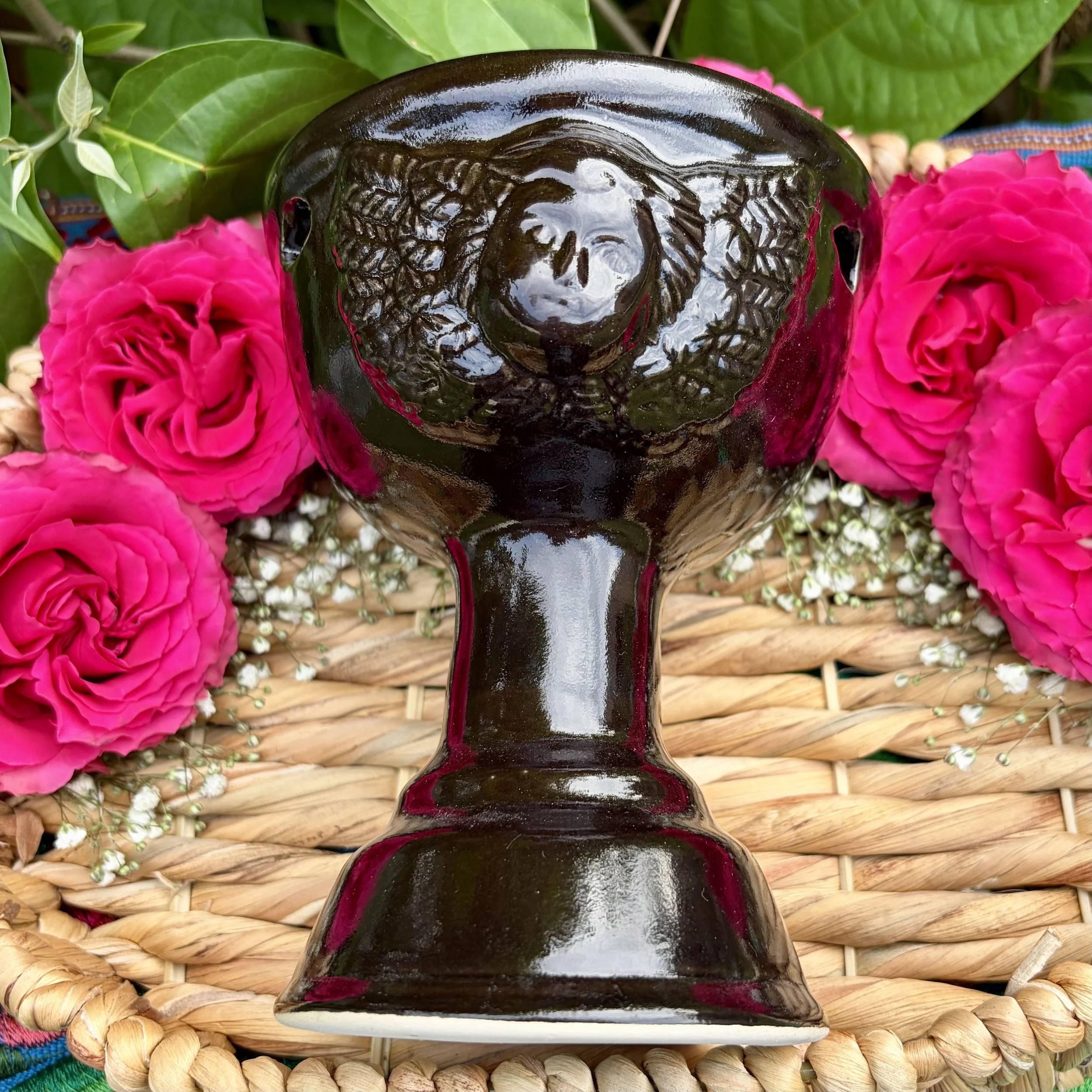 Copalera - Large black with Angel. We also have Fresh White Copal.