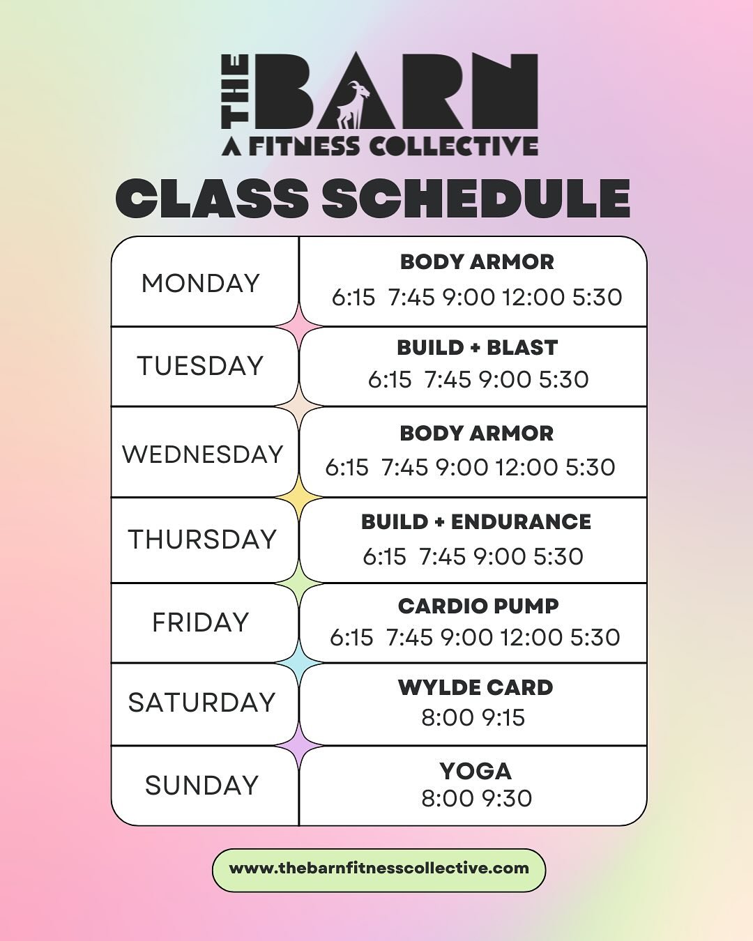 New schedule alert 🚨 

With more new faces in the gym, it&rsquo;s time to add some classes. We now have 12pm Lunchtime classes on the schedule Monday, Wednesday &amp; Friday!! We also are now offering Open Gym hours everyday, you can sign up for any