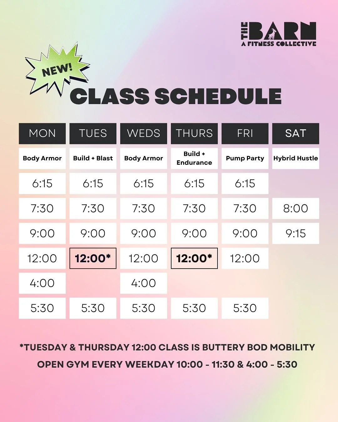 New Fall schedule has launched! Swiped for class descriptions.