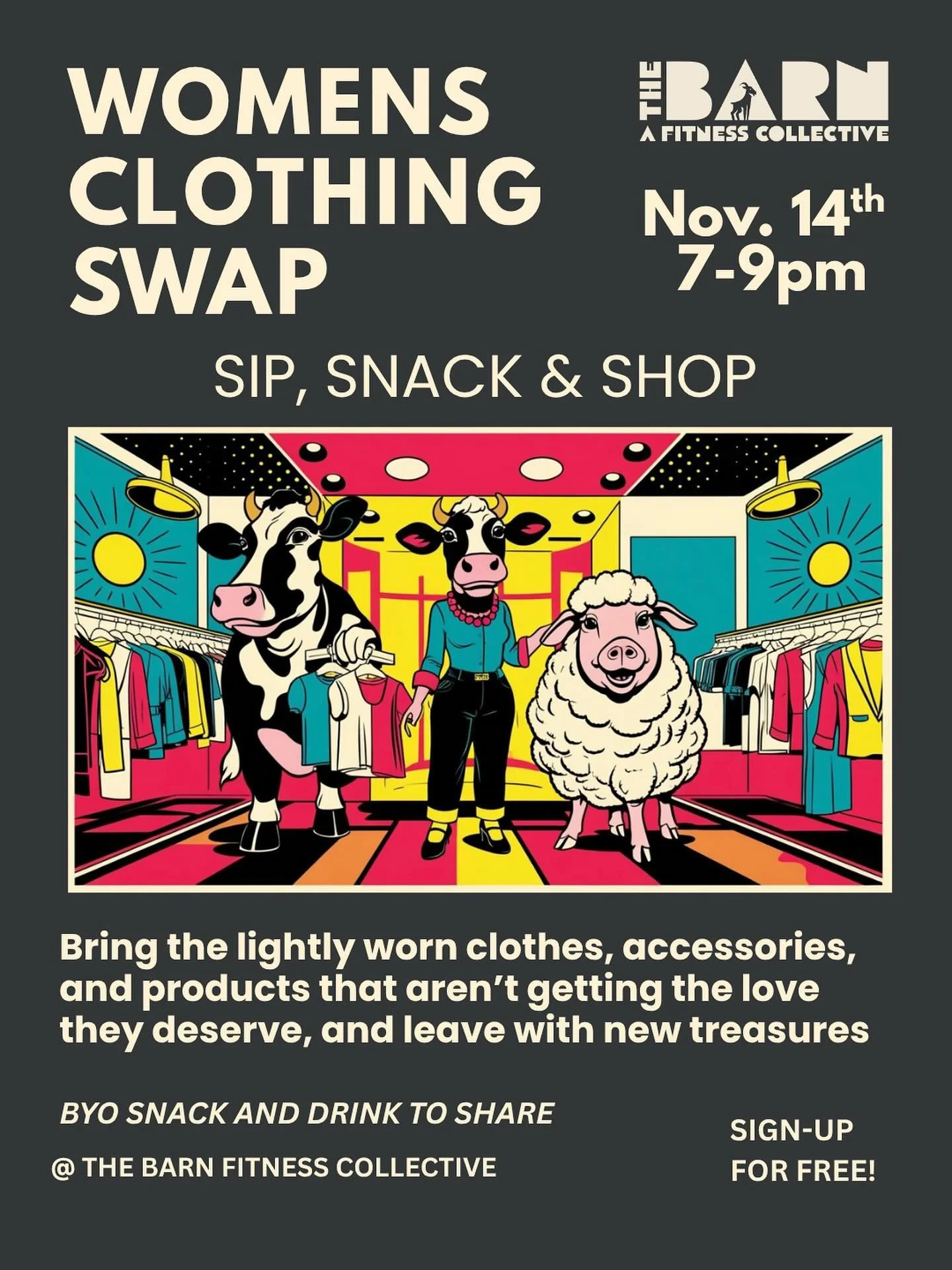 Sign up in bio or your ZP app- just scroll to the date! Members and non members welcome :) 
Please only bring items that you would take to a consignment store. 
Cannot wait!
