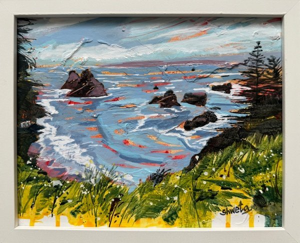Tide against the Pines 8"X10" (Oregon Coast)