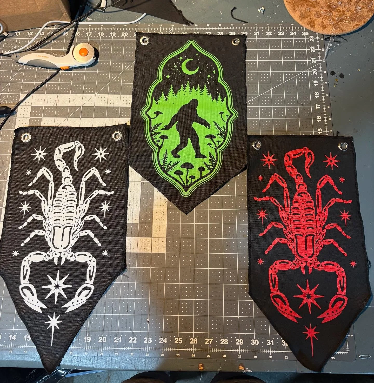 Working on these pennant banners for @thingnw this weekend!
