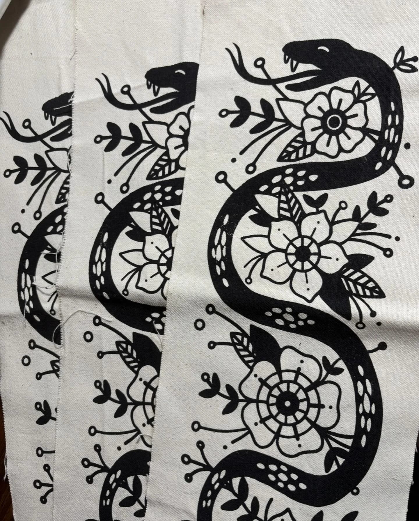 More snake banners in the works for this Saturday @ihimpopups come find me at @oldstovebeer ✨