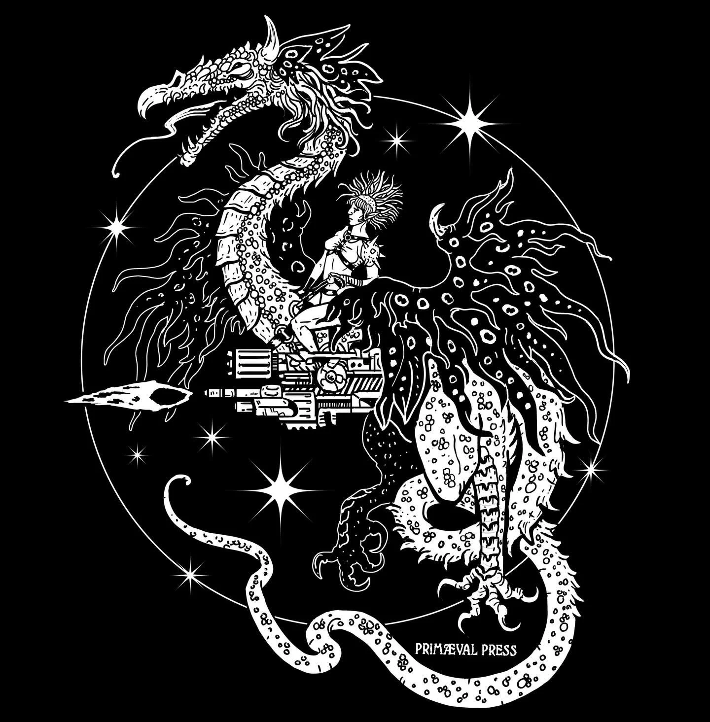 This month&rsquo;s Patreon design, Dragoness. Combining two of my favorite things, punk babes and dragons, this design is available on patches, banners, and tshirts. I will also have some available at this years @adepticon at the @brushwieldersunion 