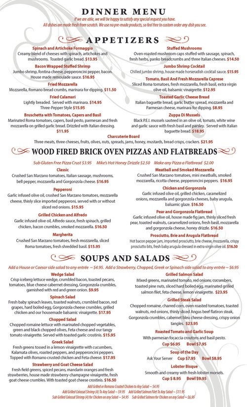 Dinner Menu — Italianni's Hurst