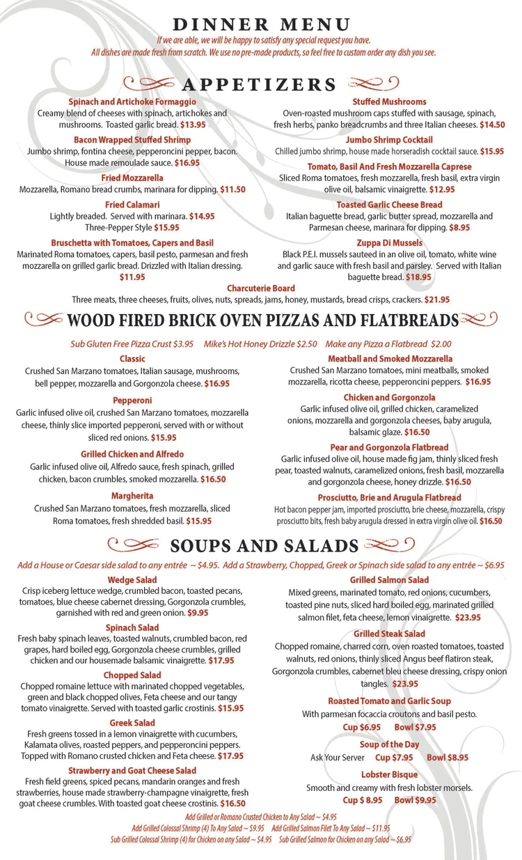 Hurst Menu Dinner Menu — Italianni's Hurst