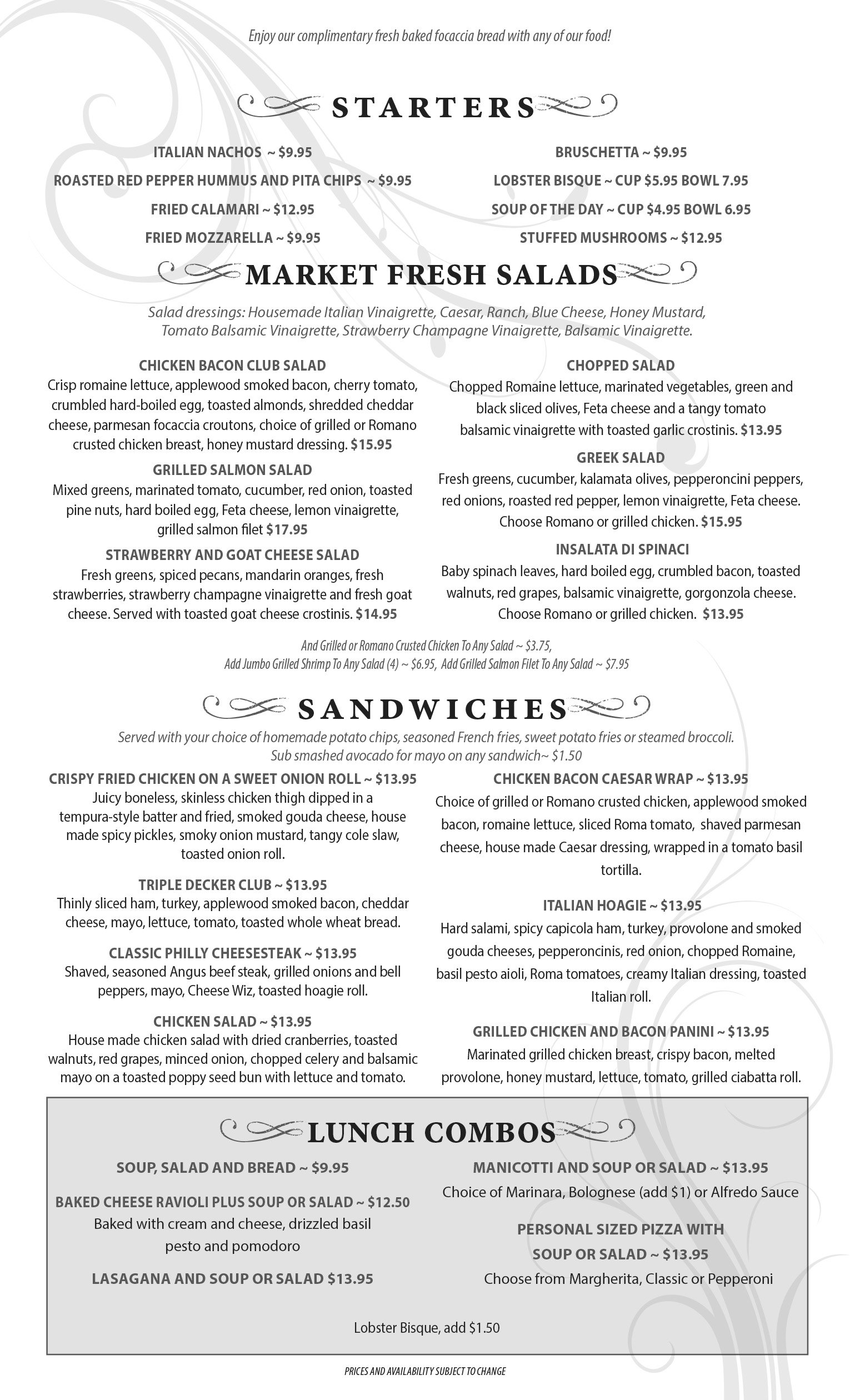 Hurst Menu Lunch Menu — Italianni's Hurst