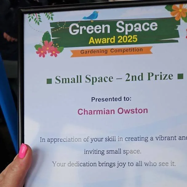 Last week @cake.lady_ , one of our former residents was awarded second place in the small places category of the SCC Green Spaces Awards.

She was invited to speak about why green spaces are so important to her, and instead of focusing on her own ach